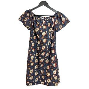 Shade Amour Floral Off-Shoulder Cotton Dress Size Small Vacation Beach Travel